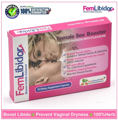 30FemLibidor Female Sex Capsules-Boosts Stamina Libido,Multi Orgasm,Anti-Dryness