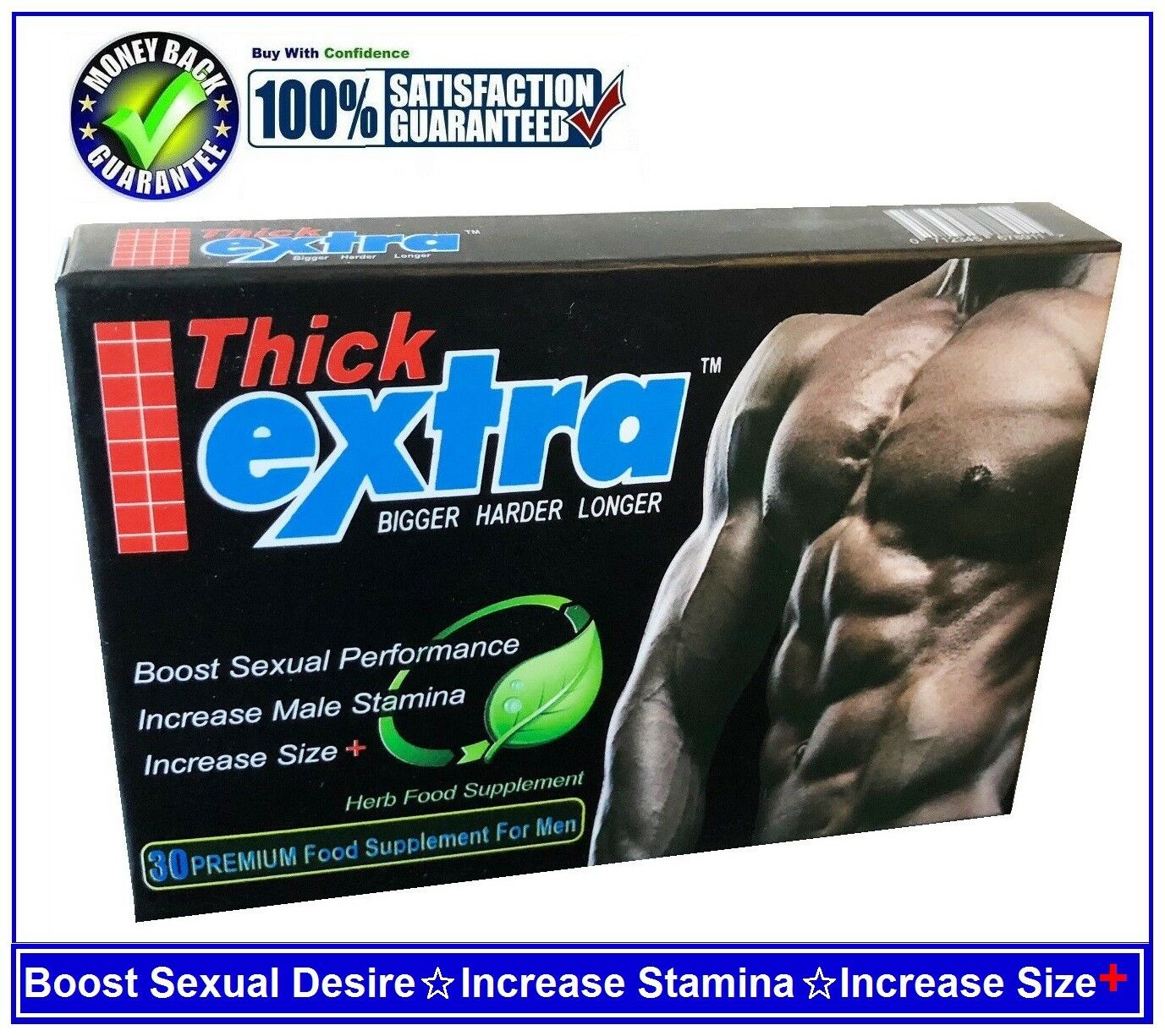 EXTRA THICK-PENIS ENLARGEMENT PILLS,BIGGER, LONGER & THICKER PENIS-30 CAPSULES