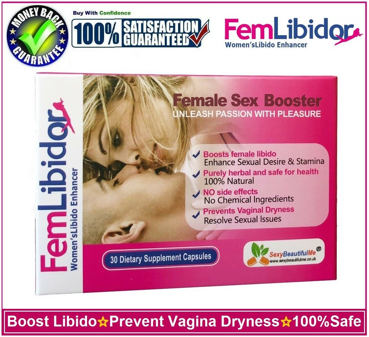 30FemLibidor Female Sex Capsules-Boosts Stamina Libido,Multi Orgasm,Anti-Dryness