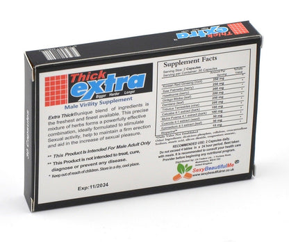 EXTRA THICK-PENIS ENLARGEMENT PILLS,BIGGER, LONGER & THICKER PENIS-60 CAPSULES