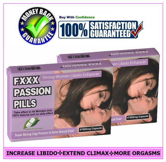 2PAK FEMALE SEX PILLS ENHANCER-FXXX PASSION CAPSULES-DRIVE WOMEN LIBIDO HIGHER