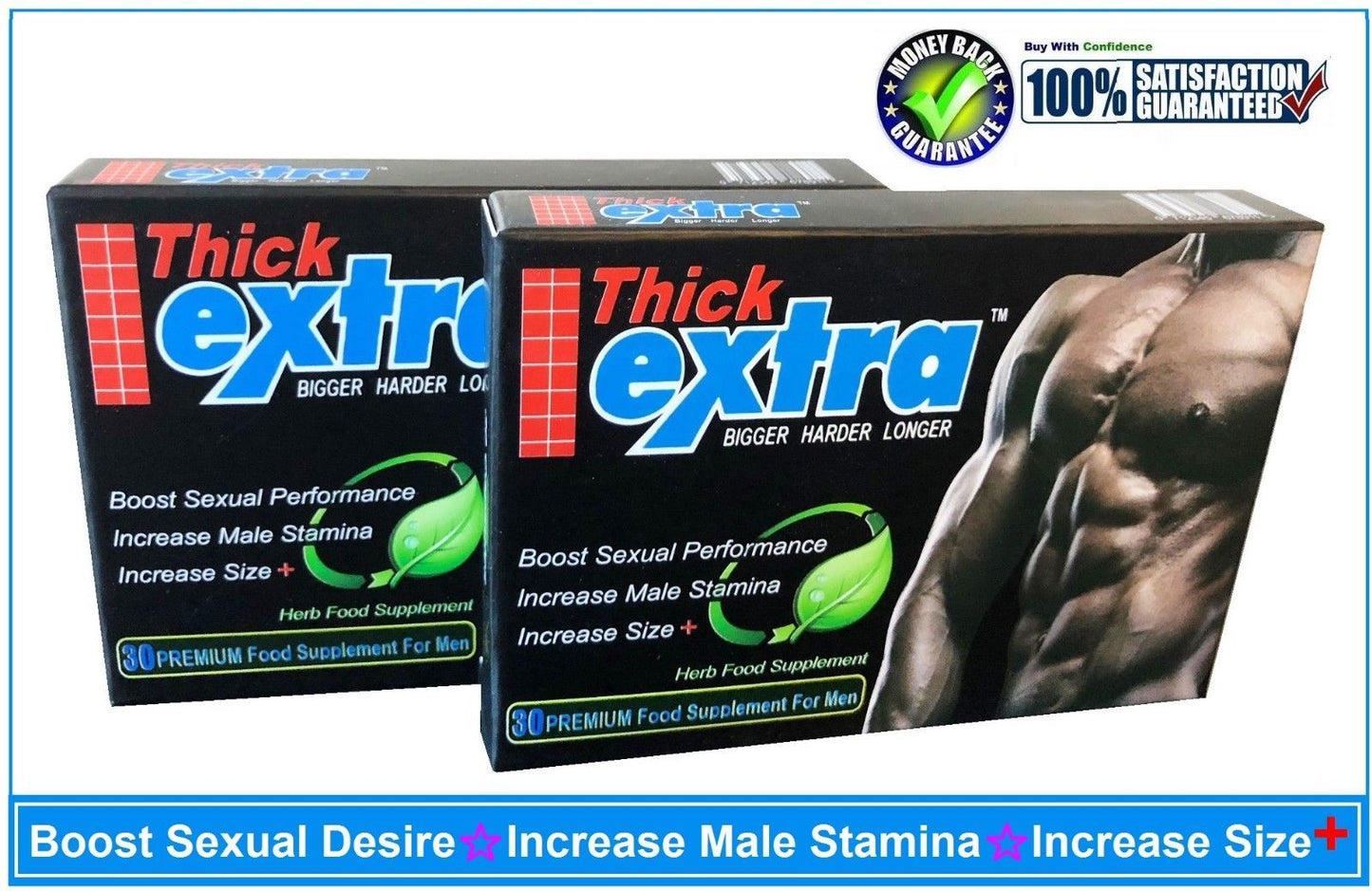 EXTRA THICK-PENIS ENLARGEMENT PILLS,BIGGER, LONGER & THICKER PENIS-60 CAPSULES