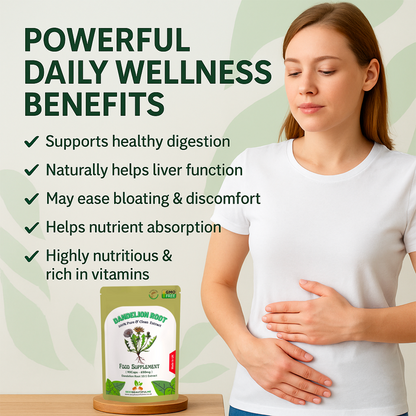 Dandelion Root Capsules 6500mg – Strong Extract – Natural Liver & Detox Support