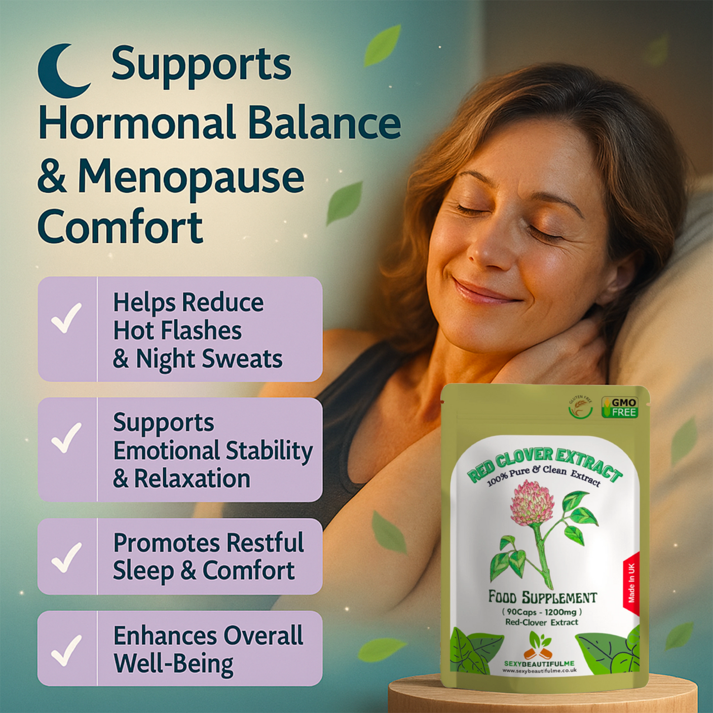 Red Clover Capsules 1200mg-8% Isoflavones-Cholesterol Health & Women Health