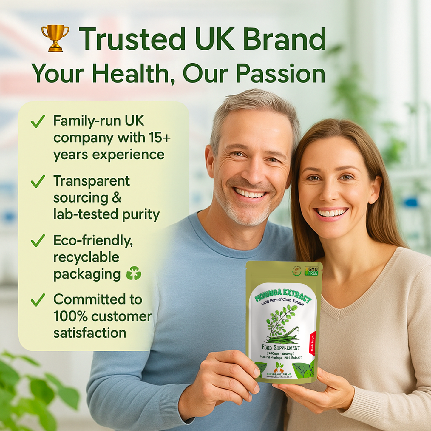 Natural Moringa Capsules 12000mg/Caps- 100% Natural & Strong, Vegan Capsule