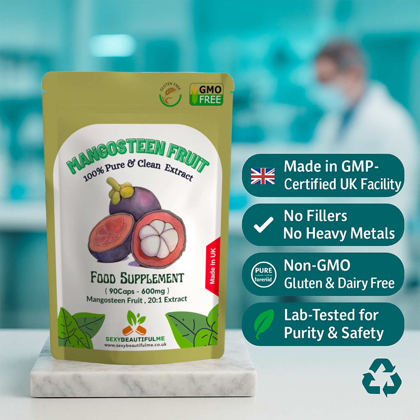 Mangosteen Fruit Capsules 12000mg, Weight Control, 100% Natural & Strong