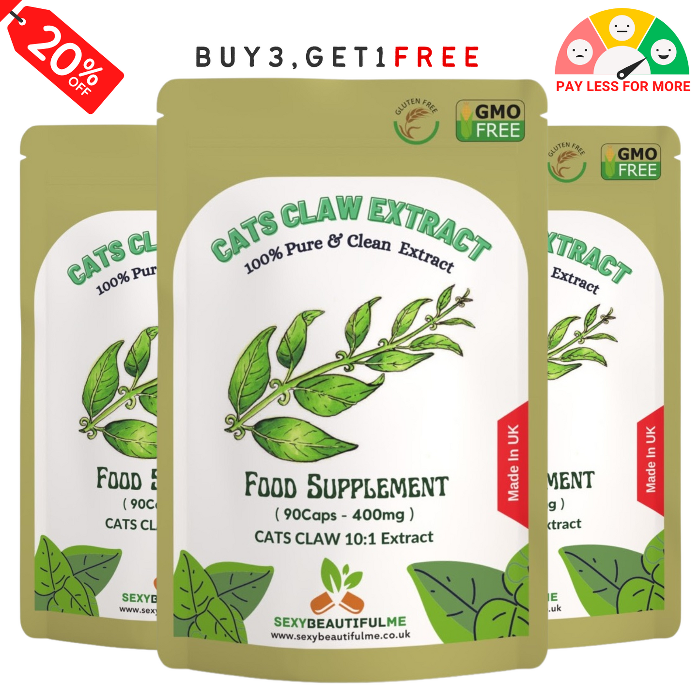 Cats Claw 4000mg Capsules – Vegan, Supports Immunity & Muscle Relaxation