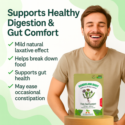 Dandelion Root Capsules 6500mg – Strong Extract – Natural Liver & Detox Support