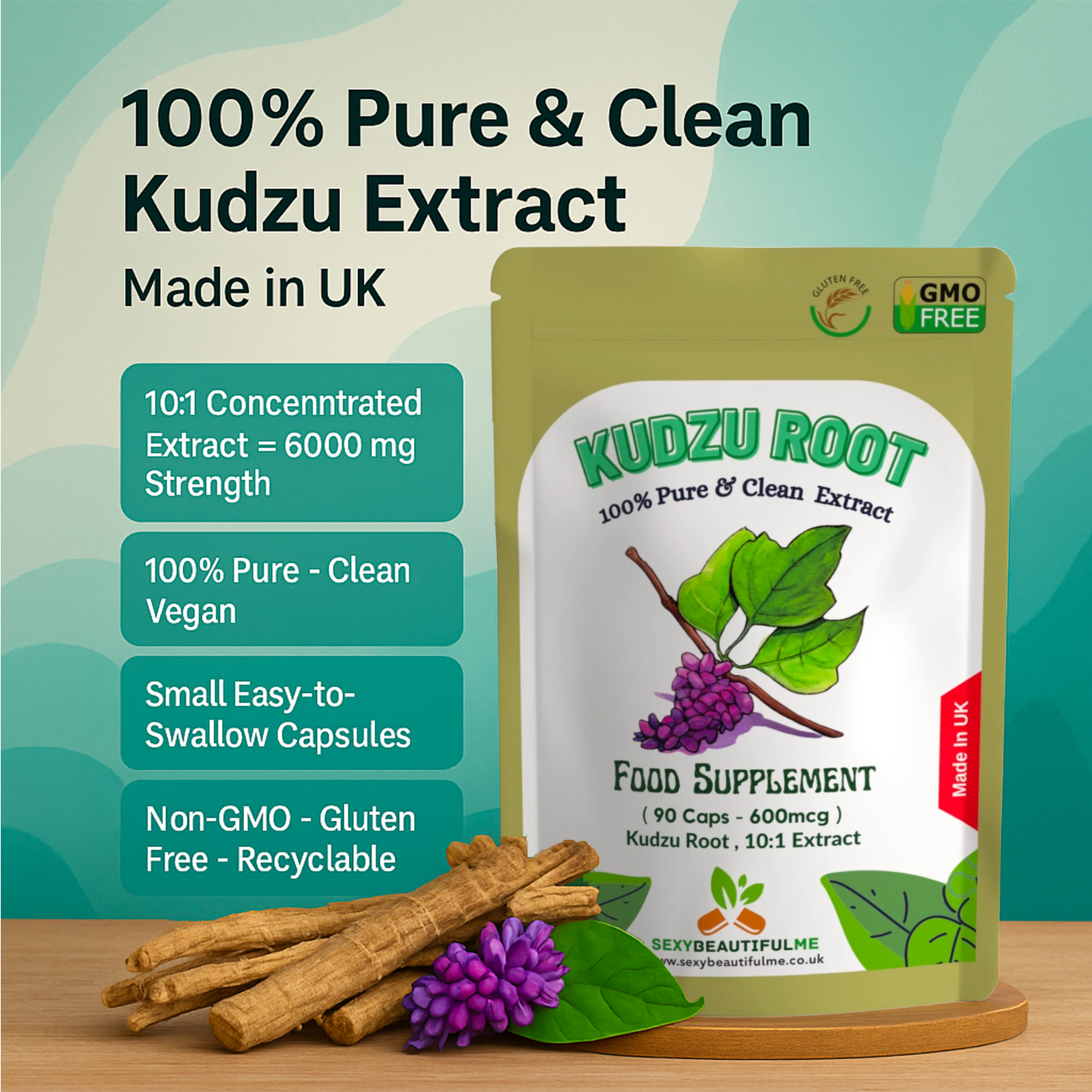 KUDZU Extract Capsules 6000mg Help With HANGOVER, NICOTINE&ALCOHOL CRAVINGS