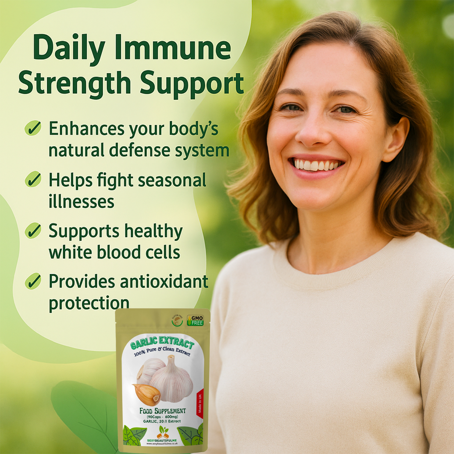 Fermented Garlic Capsules 12,000mg– Strong Aged Garlic Extract –Immune Support