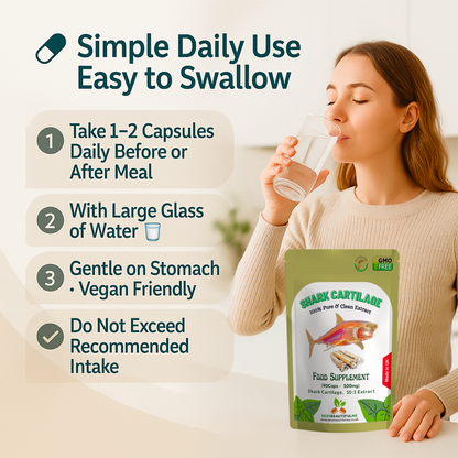 Shark Cartilage Capsules, 5000mg-Immunity, Anti-Inflammatory &Joint Health