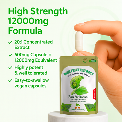 Noni Fruit Extract Capsules 12,000mg–Joint Health, Endurance&Immunity-100%Vegan