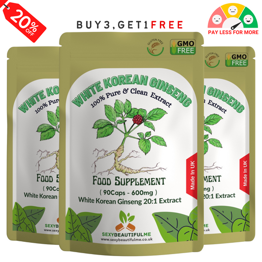 White Korean Ginseng Capsules – 12,000 mg | Vegan | Supporting Overall Health