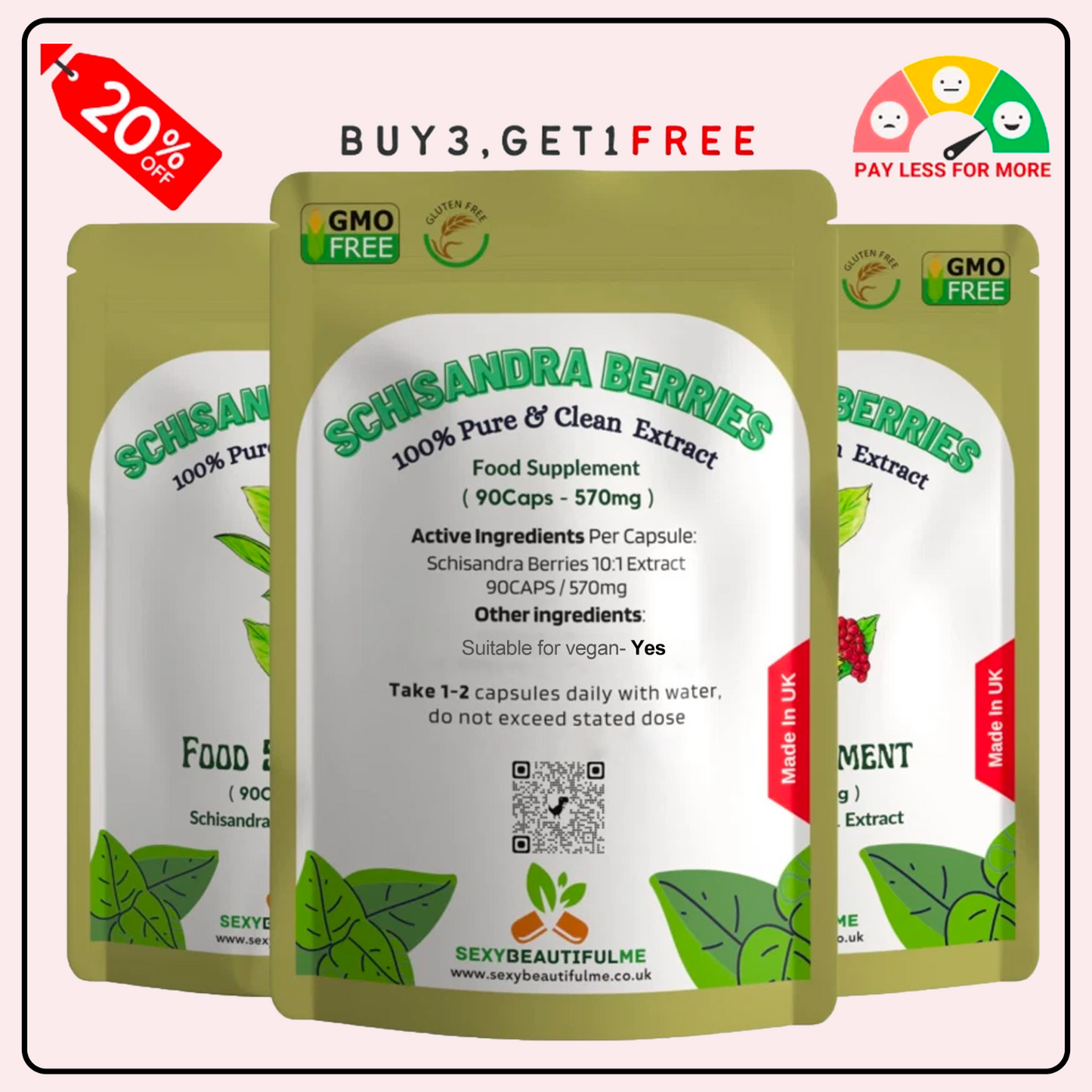 Schizandra Berry Capsules 5700mg- 100% Natural & Strong-Vegan capsules