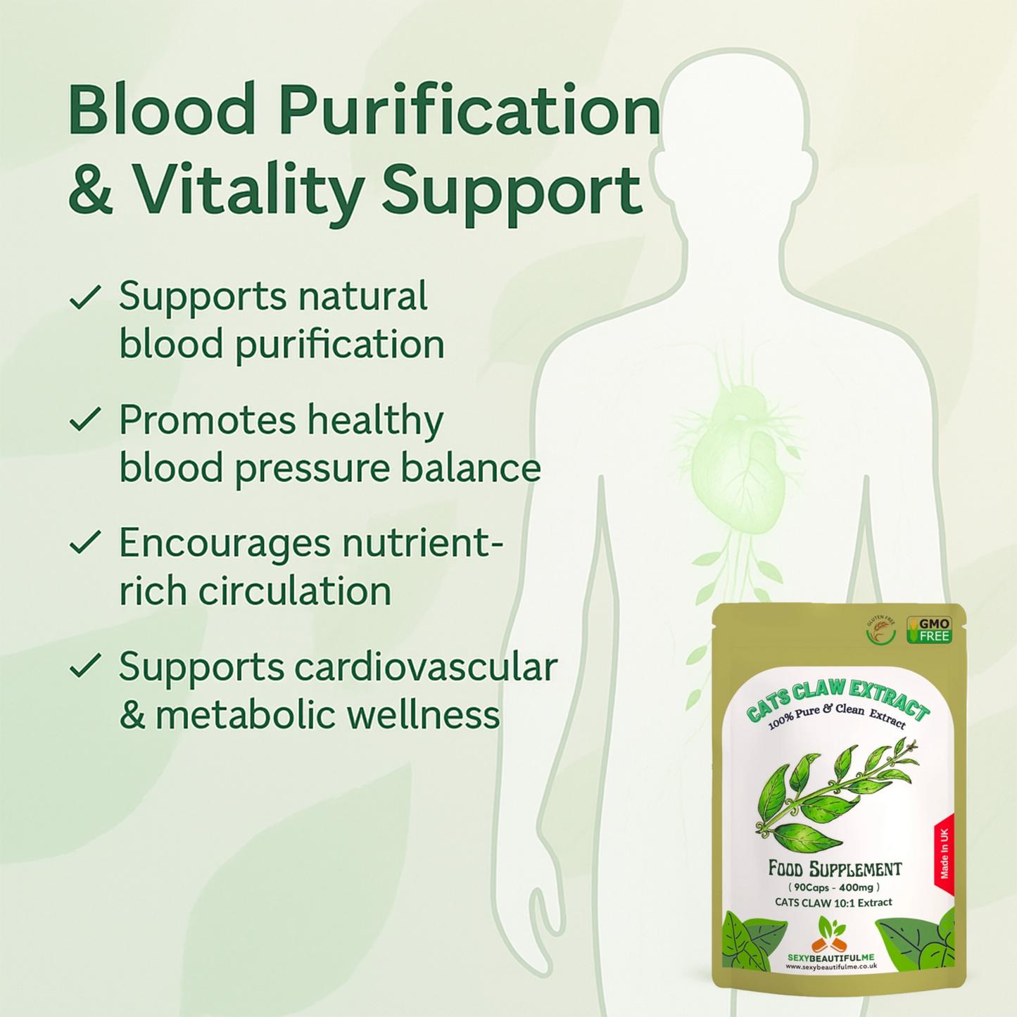 Cats Claw 4000mg Capsules – Vegan, Supports Immunity & Muscle Relaxation