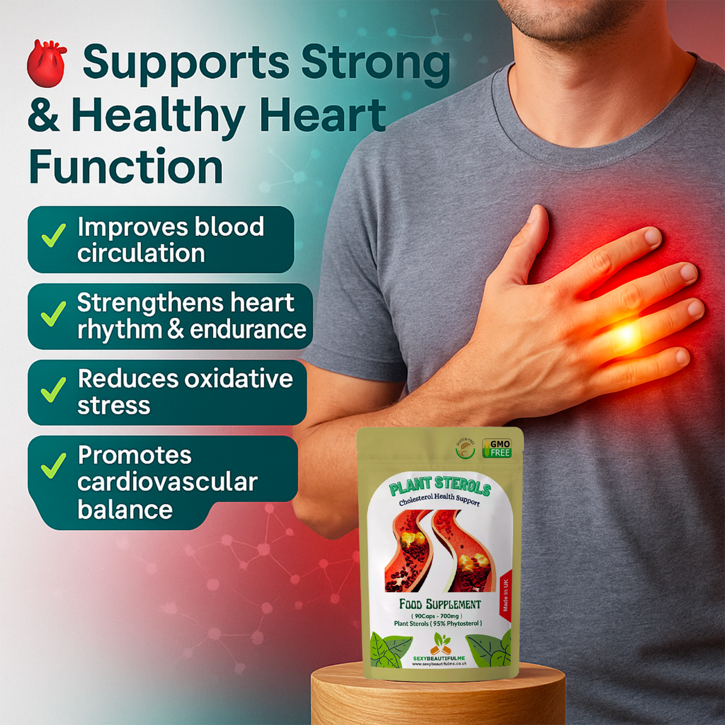 Plant Sterols Capsules 700mg (95% Phytosterol)-Lower Cholesterol & Heart Support