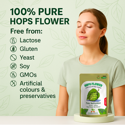 Hops Flower Extract Capsule 4500mg–Sleep Support, Mood Balance&Immunty-100%Vegan