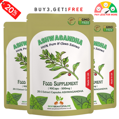 Ashwagandha Extract Capsules 10000mg (30mg withanolides) Natural Vegan Capsules