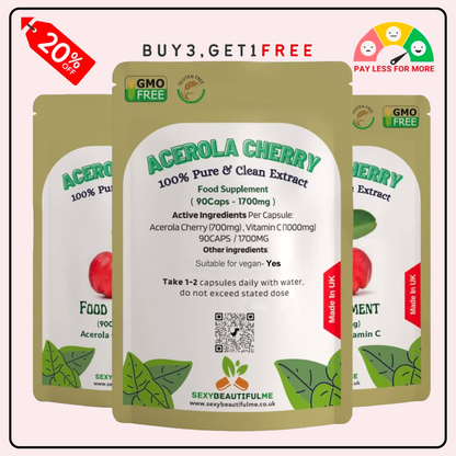Acerola Cherry Capsules 700mg ( 1000mg Vitamin C)-Immunity & Liver Support