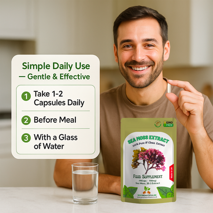 Sea Moss Capsules 14000mg , 100% Clean & Natural Vegan Capsules Genuine Sea Moss