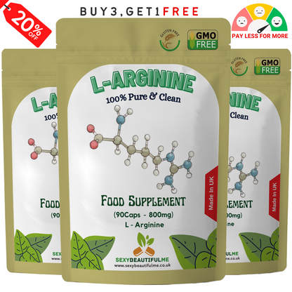 L-Arginine 800mg | Muscle &Workout Support | Natural Energy &Recovery | Veg Caps