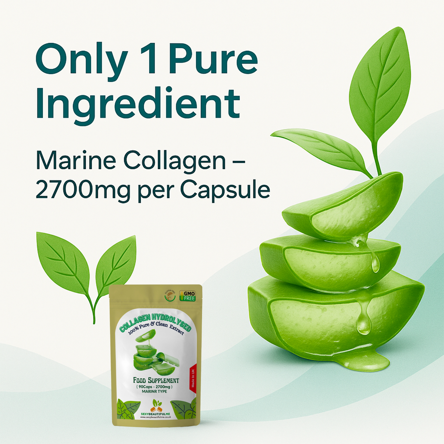 Marine Collagen Capsule 2700mg–Hydrolysed Type 1–Skin, Hair, Nails&Ageing Suport