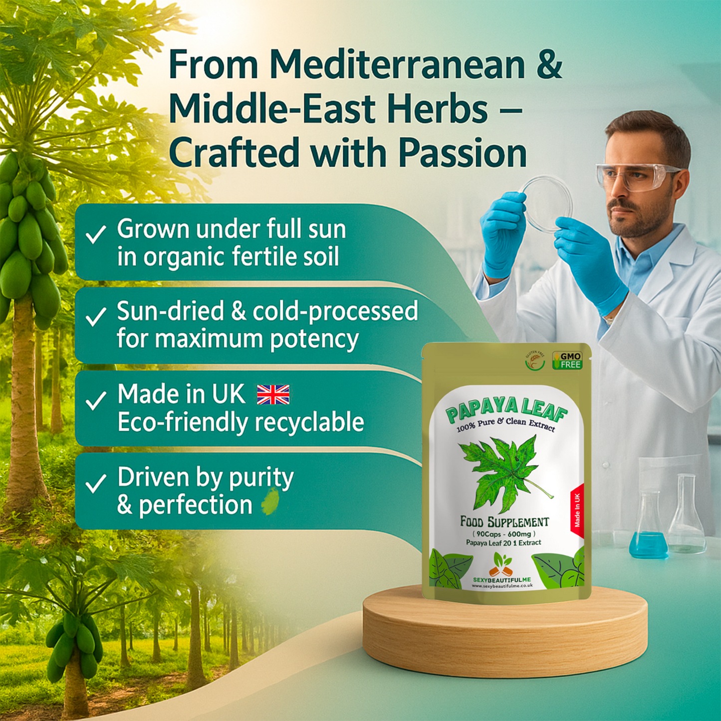 Papaya Leaf Extract Capsules 12000mg-Blood health & Blood Sugar Health-Veg Caps