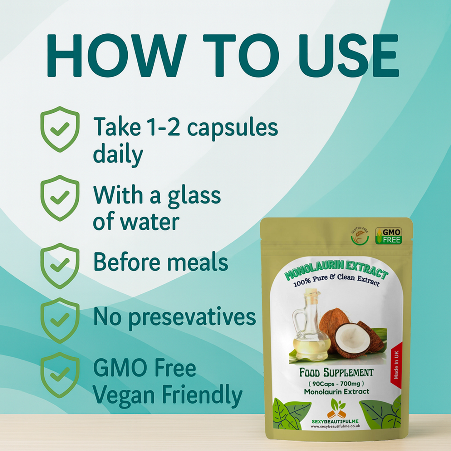 Monolaurin Capsules –700 mg | Boost Immune Health, Skin Care & Anti-Inflammation