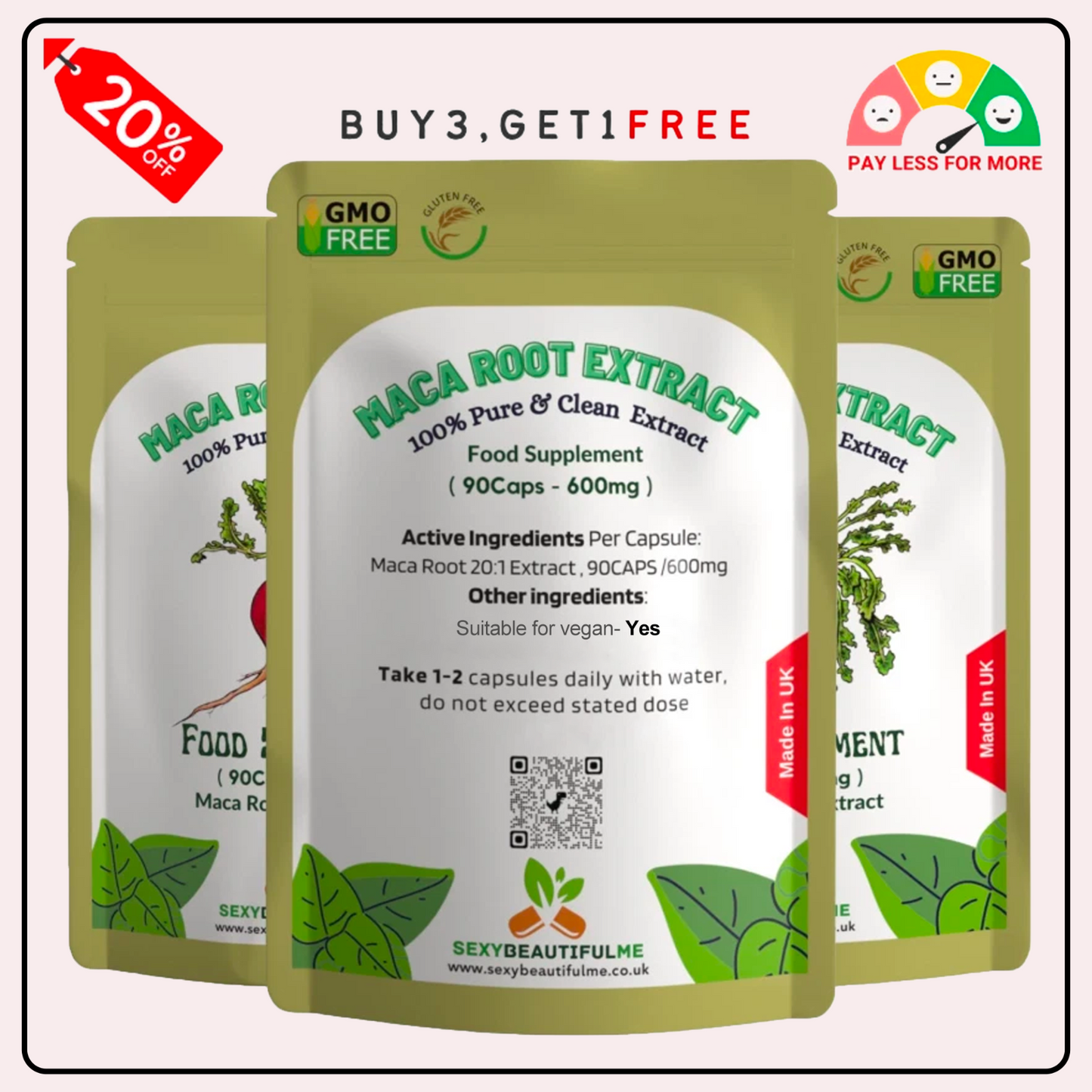 Maca Root 12,000mg Capsules – Max Strength, 1.2% Macamides & Macaenes, Digestion