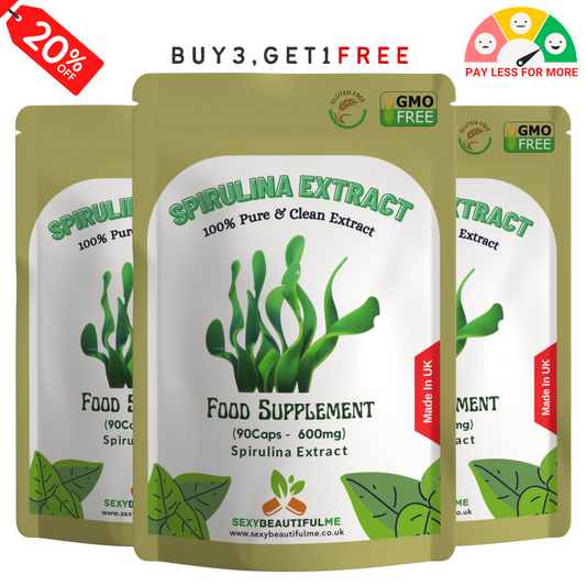 Spirulina Extract Capsules 600mg–Immune System & Detox Support–100%Natural Vegan