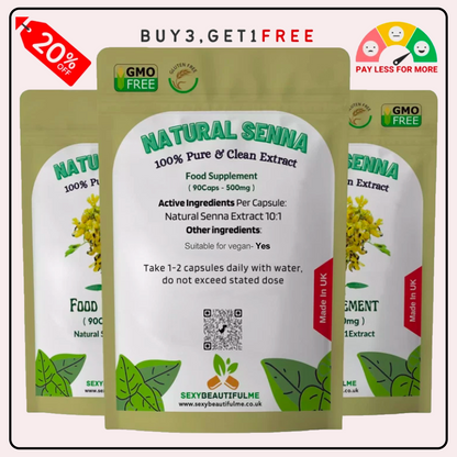 Organic Senna Leaf 500mg Capsules – Natural Digestive Support – Vegan Friendly
