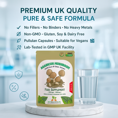 Agaricus Mushroom Extract Capsules 5000mg-40% Polysaccharides-Support Immunity