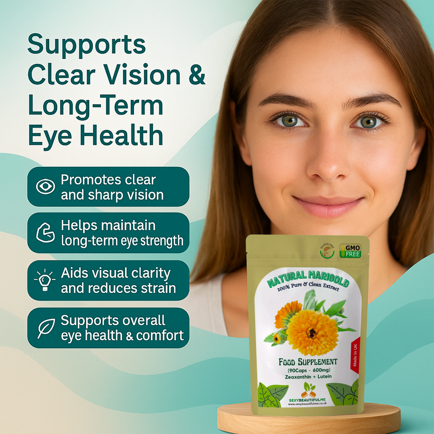 Lutein Capsules 600mg-Meso Zeaxanth 30mg-Marigold Extract-Eye& Vision Supplement