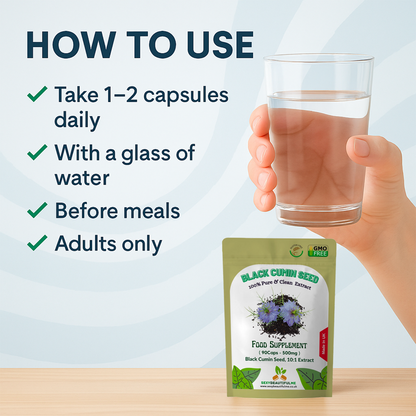 Black Cumin Seed Capsule 5000mg High Strength 10:1 Extract Immune System Support