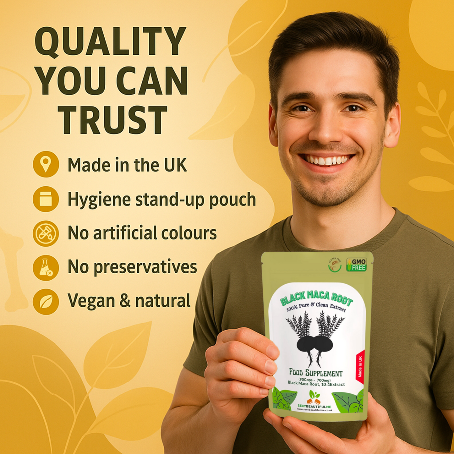 Black Maca Root Capsules 7000mg–Strength, Energy & Performance Support–100%Vegan