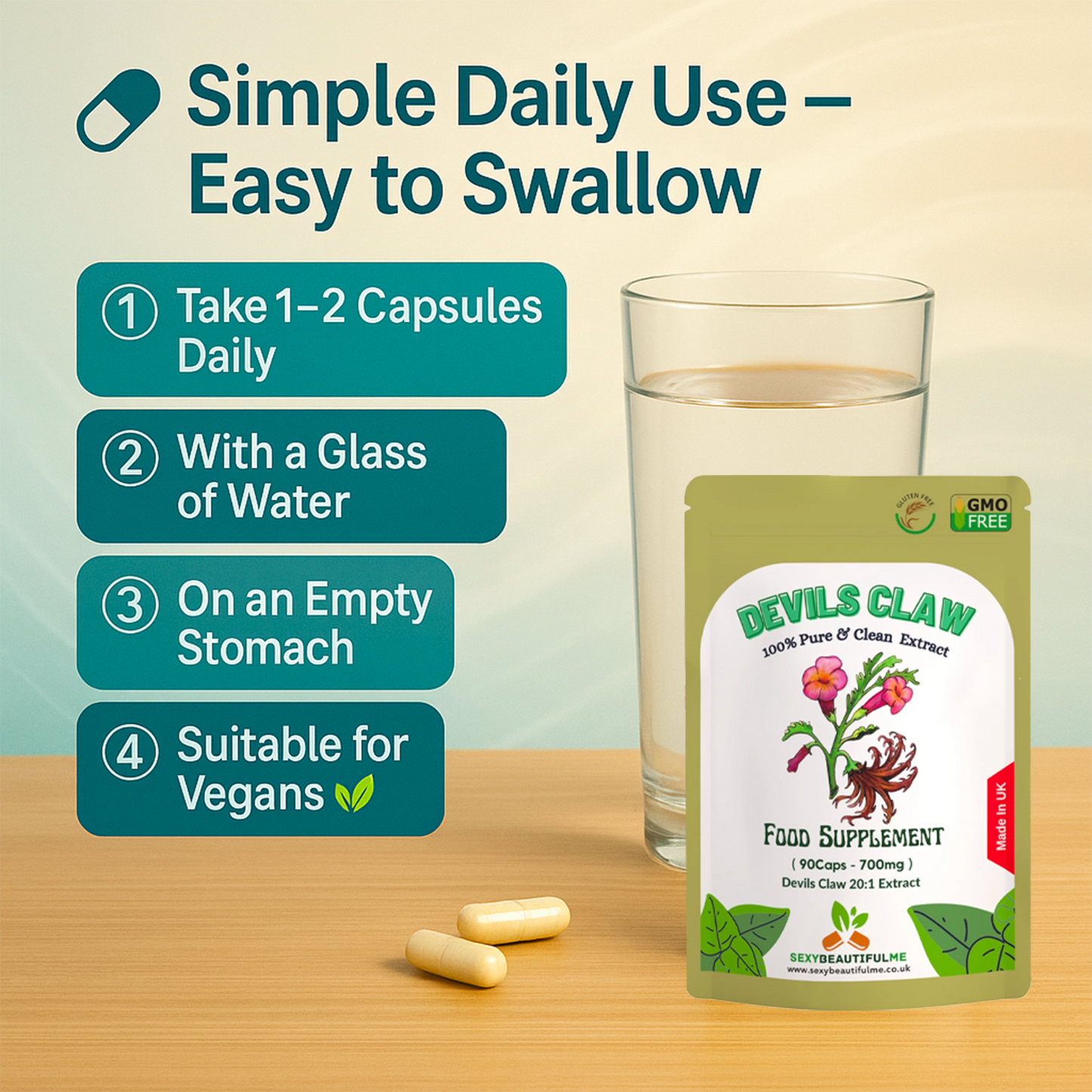 Devils Claw Capsules 14000mg Natural 700mg 20:1 Strong Effective Best Capsules