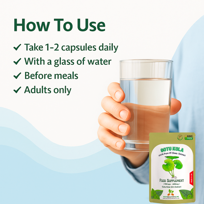 Gotu Kola Extract Capsules 6000 mg–Vegan–Brain Health, Cognition &Memory Support