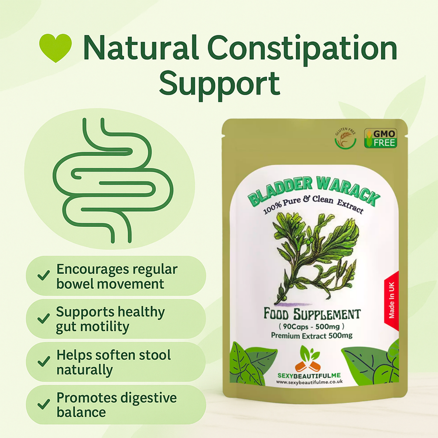 Sea Kelp (Bladderwrack Extract) Capsules 500mg–100% Natural–High Strength–Vegan