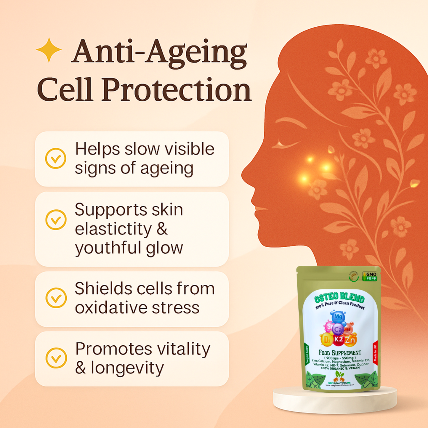 Osteo Blend Zinc+Calcium+Magnesium+Vitamin D3+vitamin K2+MK-7+Selenium+Copper