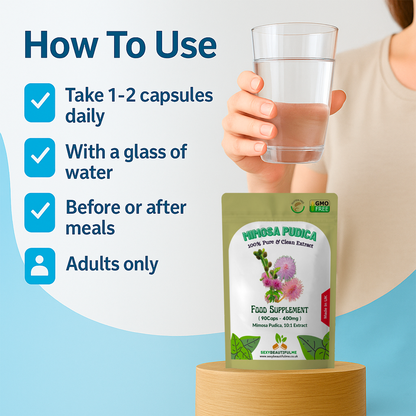 Mimosa Pudica Seed Caps 4000mg (400mg 10:1 Extract) – Gut Health & Natural Detox