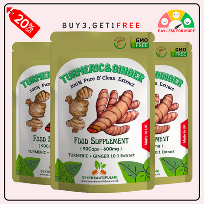 Turmeric + Ginger 6000mg Capsules | Vegan | Energy Boost & Digestion Support