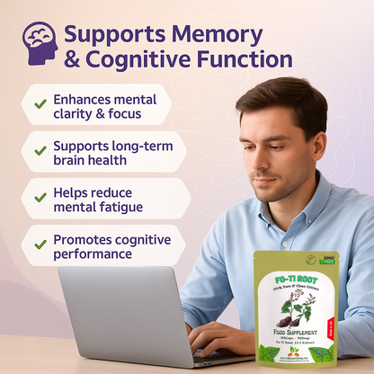 Natural Fo-Ti (He Shou Wu) Capsules 15:1 Extract – 10,500mg – Supports Hair Grow