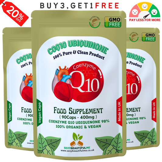 Co Enzyme Q10 Capsules 400mg–High Absorption 98% Ubiquinone–Pure & Natural CoQ10