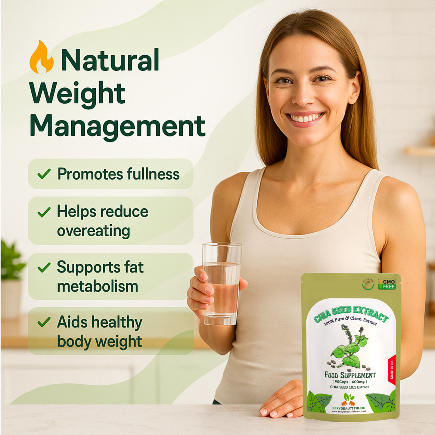 Chia Seed Extract Capsules, 6000mg per Cap, Cholesterol Health & Weight Control