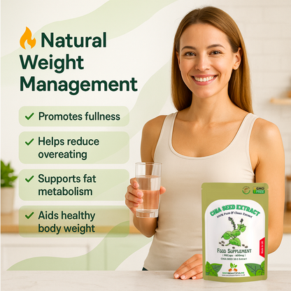 Chia Seed Extract Capsules, 6000mg per Cap, Cholesterol Health & Weight Control