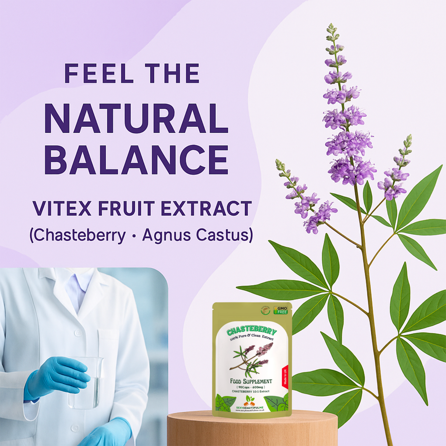 Vitex Fruit Capsules 6000mg (Chasteberry Fruit)-(Agnus Castus) Women's Health