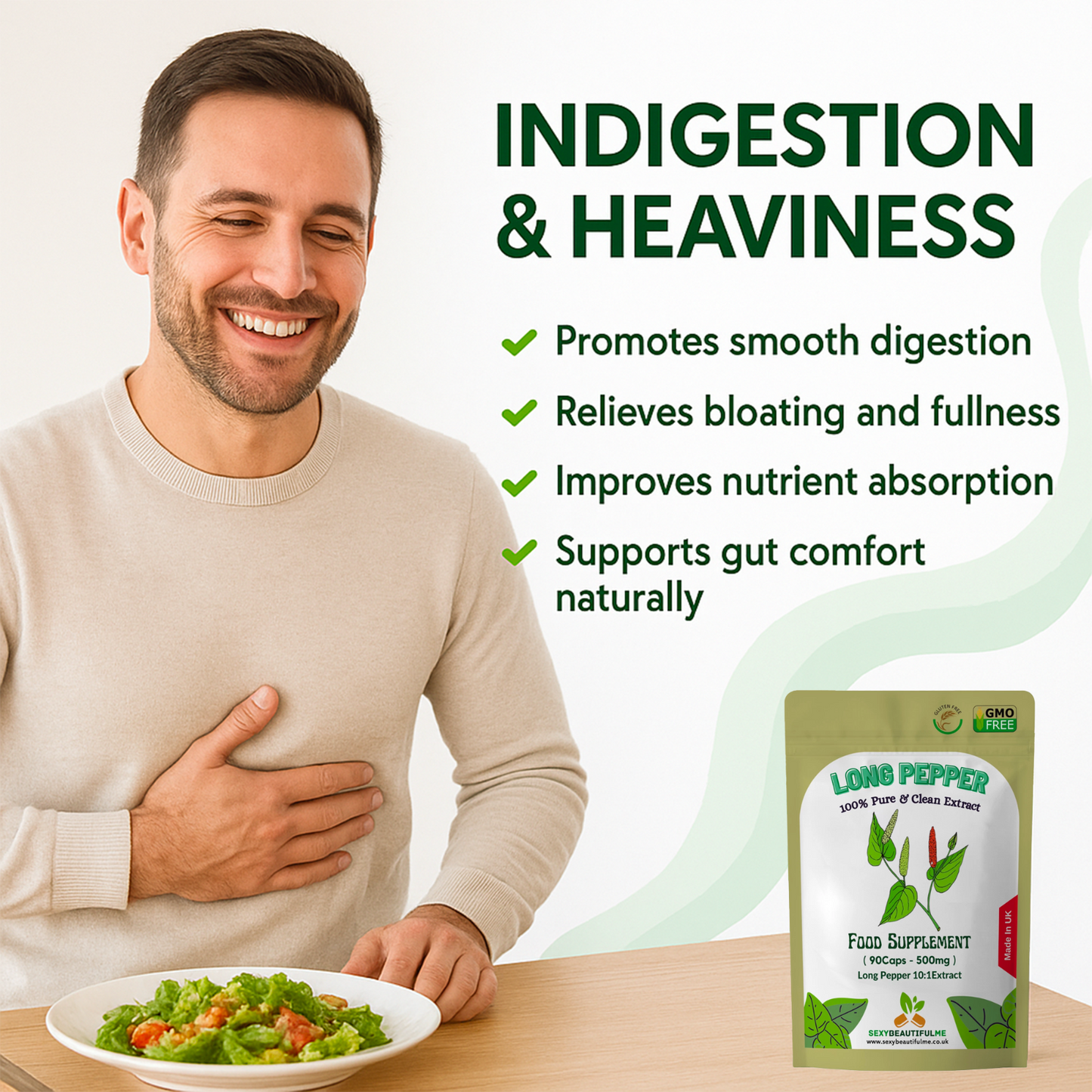 Pippali Capsules (Long Pepper) 5000mg–Heartburn & Indigestion Relief–100% Vegan