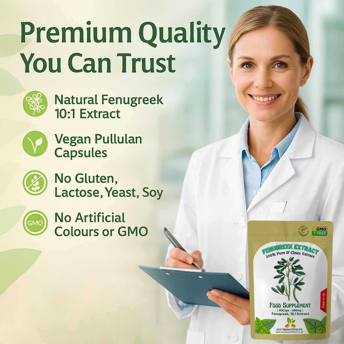 Fenugreek 6000mg Capsules–High Strength 10:1– Natural Wellness&Metabolic Support