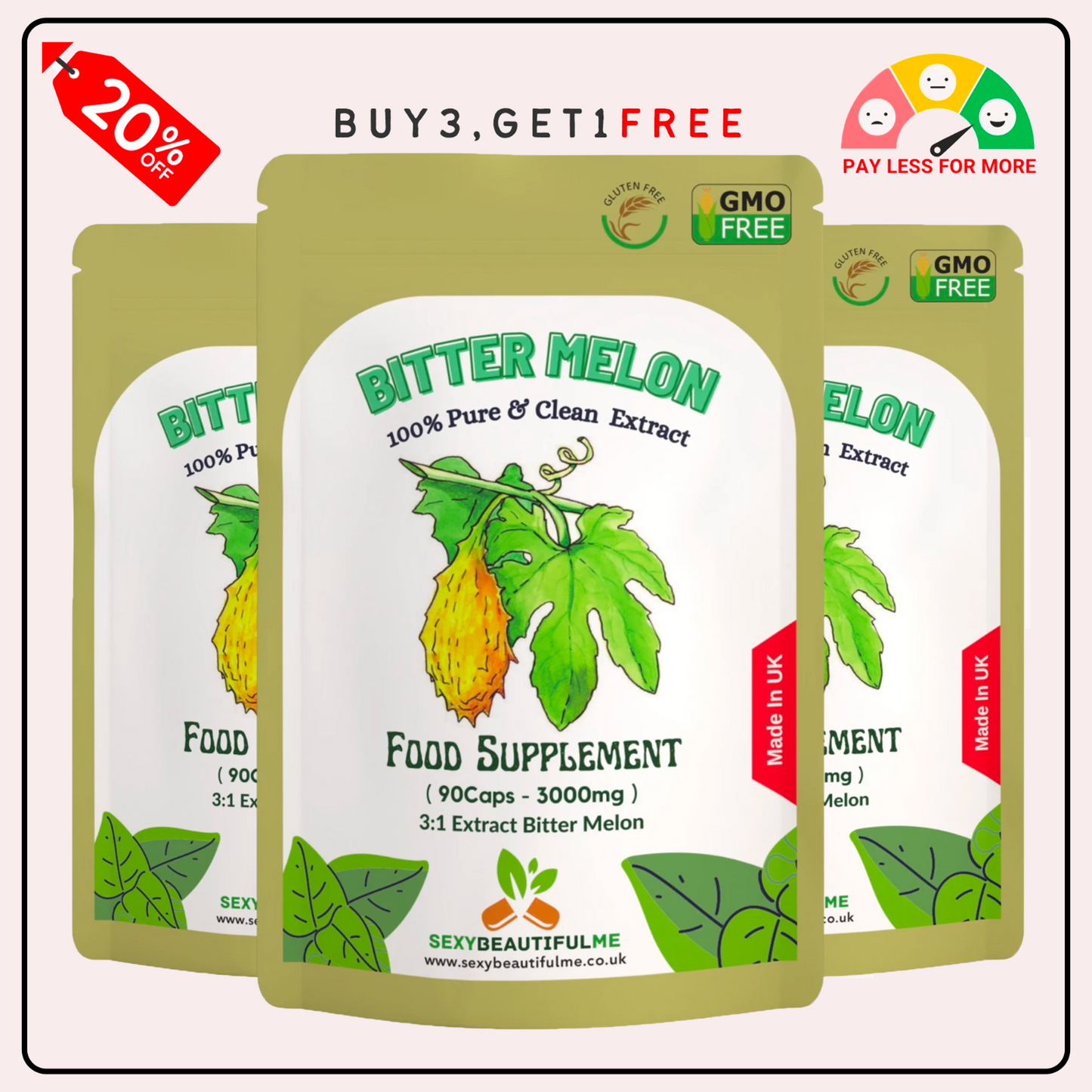 Bitter Melon Extract Capsules 9000mg-Vegan Caps-Blood Sugar&Cholesterol Wellness