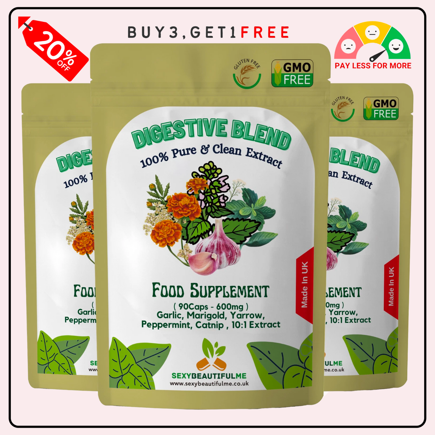 Digestive Complex 6000mg–Stomach Cramp&Bloating Relief–Digestive Health Capsules